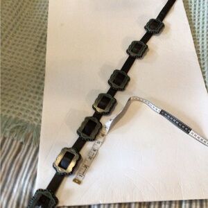 Black Belt with Decorative Buckles